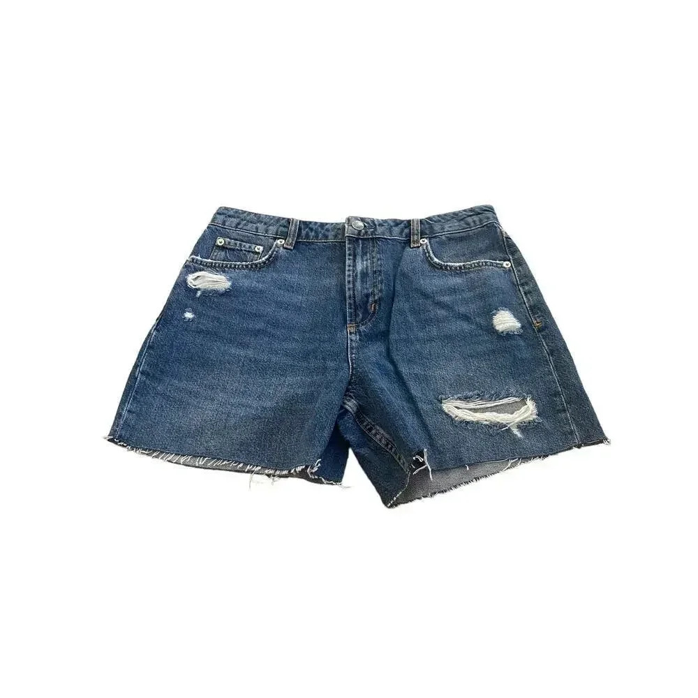 Rails Blue The Hermose Relaxed Midi Shorts Size 28